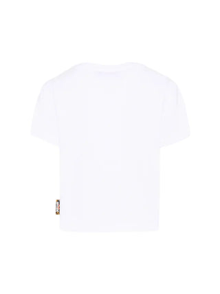 Just Cavalli T-shirt bambina con stampa sole strass bianco