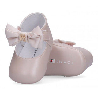 Tommy Hilfiger ballerine neonata con fiocco rosa cipria