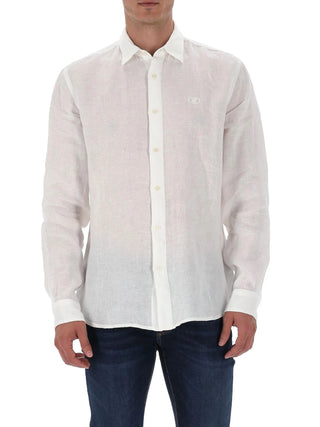 Liu Jo camicia uomo in lino manica lunga bianco