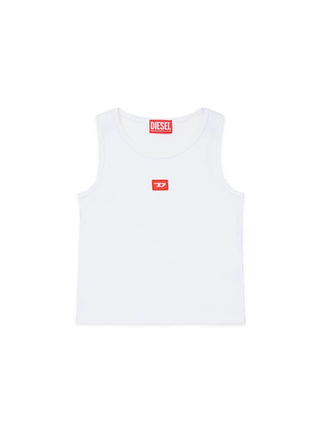 Diesel canotta bambina a costine bianco