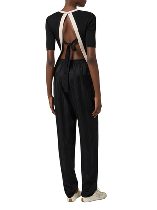 Elisabetta Franchi maglia manica corta con schiena scoperta nero