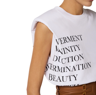 Elisabetta Franchi T-shirt smanicata con spalline bianco