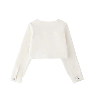 iDo giubbino bambina in denim con tasche bianco