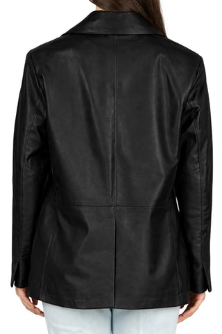 Vicolo giacca blazer donna in pelle nero