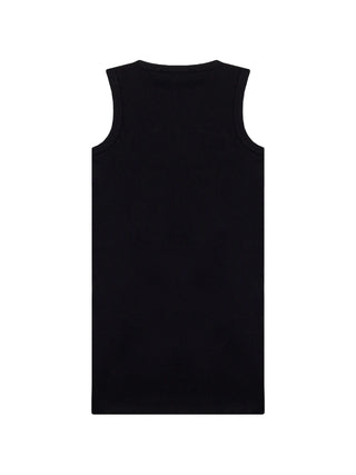 GCDS abito corto bambina a costine con logo nero