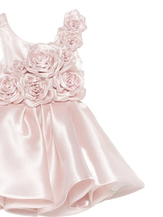 Colori Chiari abito bambina cerimonia con applicazioni floreali rosa