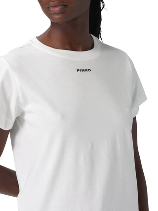 Pinko T-shirt manica corta Basico con logo bianco