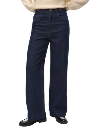 Vero Moda jeans wide leg vita alta lavaggio blu 10334174 SI330 VERO MODA 