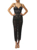 Silence abito lungo Desire in pizzo nero nude