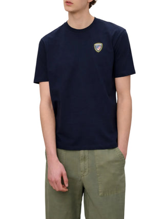 Blauer T-shirt manica corta uomo Faxon blu