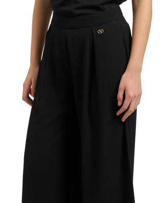 Yes Zee pantaloni palazzo con pinces nero