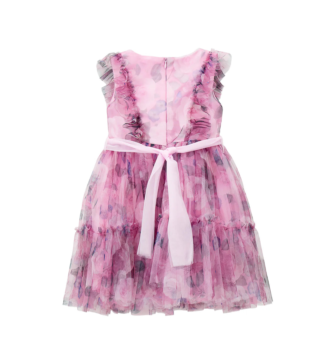iDo abito bambina in tulle fantasia floreale rosa