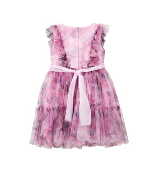 iDo abito bambina in tulle fantasia floreale rosa