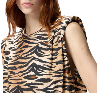 Pinko top Myranda con stampa animalier beige nero