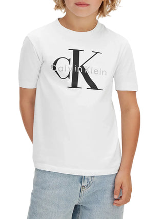 Calvin Klein Jeans T-shirt bambino manica corta bianco