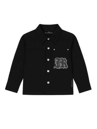 John Richmond camicia Maloca con patch logo nero RBA25056CA BLACK John RICHMOND