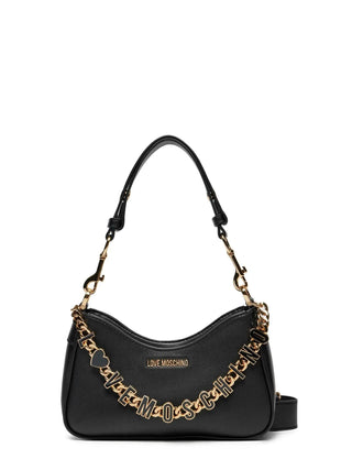 Love Moschino borsa in ecopelle con catenella logata nero