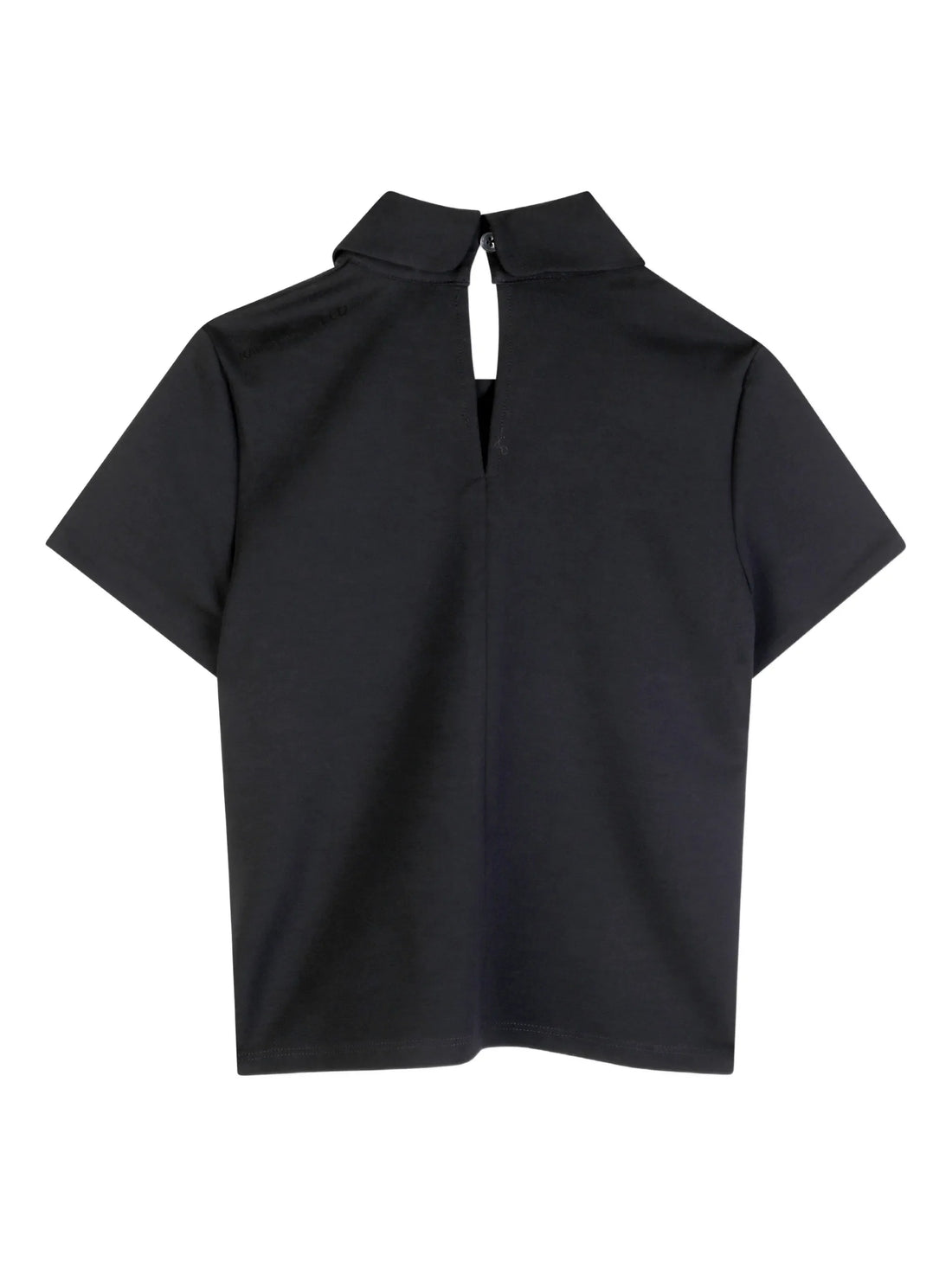 Karl Lagerfeld polo bambina manica corta con logo paillettes nero