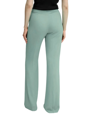 Sandro Ferrone pantaloni flare donna vita alta verde acqua