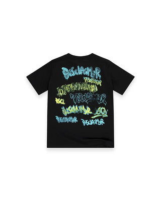 Disclaimer T-shirt bambino in jersey con stampe multicolor nero