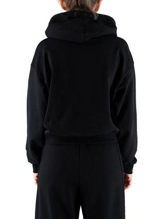 County of Milan felpa donna con cappuccio e strass nero CM30028 NERO COUNTY OF MILAN