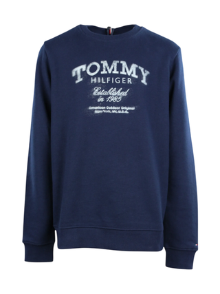 Tommy Hilfiger felpa bambino con logo blu
