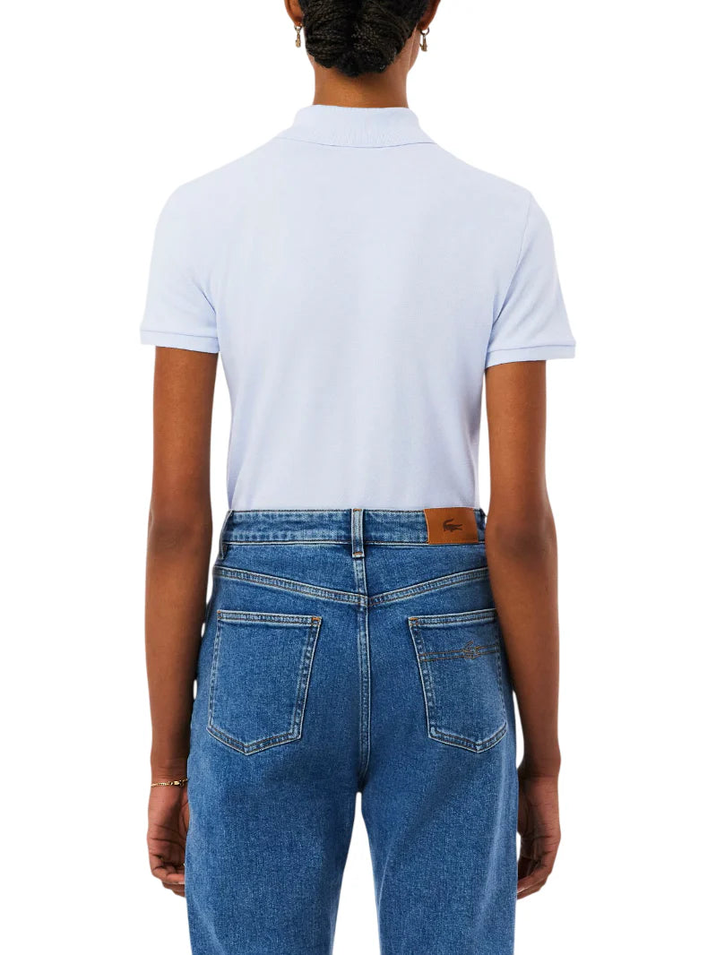 Lacoste polo donna manica corta in piquè lavanda