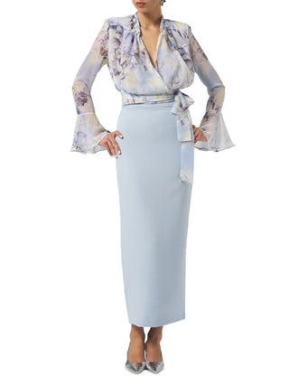 Silence gonna lunga in tessuto tecnico celeste