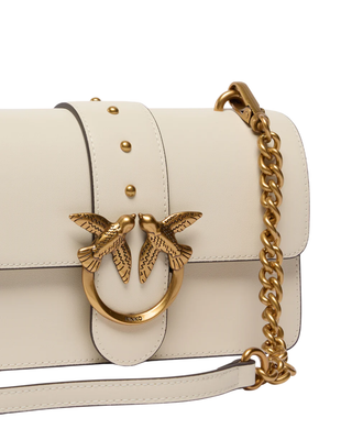 Pinko borsa a tracolla Love Bag One Mini bianco oro