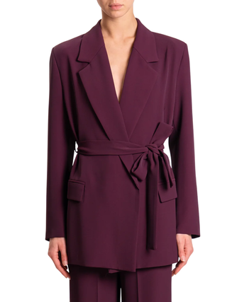 Vicolo giacca blazer con cintura color prugna TF0358 PRUGNA VICOLO 