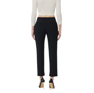 Elisabetta Franchi pantaloni slim in tessuto crepe nero