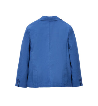 iDo giacca blazer bambino misto lino blu avio