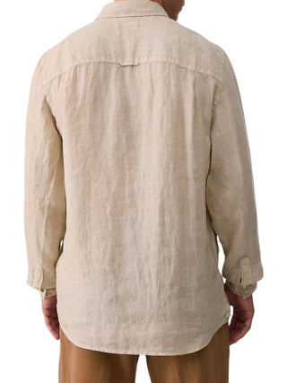 Liu Jo camicia uomo manica lunga in lino beige