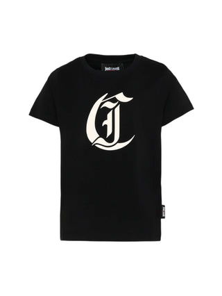 Just Cavalli T-shirt unisex bambino con logo nero