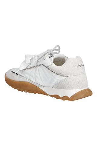 Pinko sneakers Gea doppi lacci con strass bianco