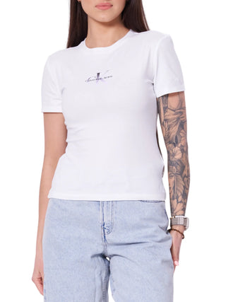 Calvin Klein Jeans T-shirt manica corta donna Gradient logo bianco