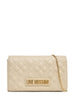 Love Moschino borsa a tracolla in ecopelle trapuntata ecrù oro