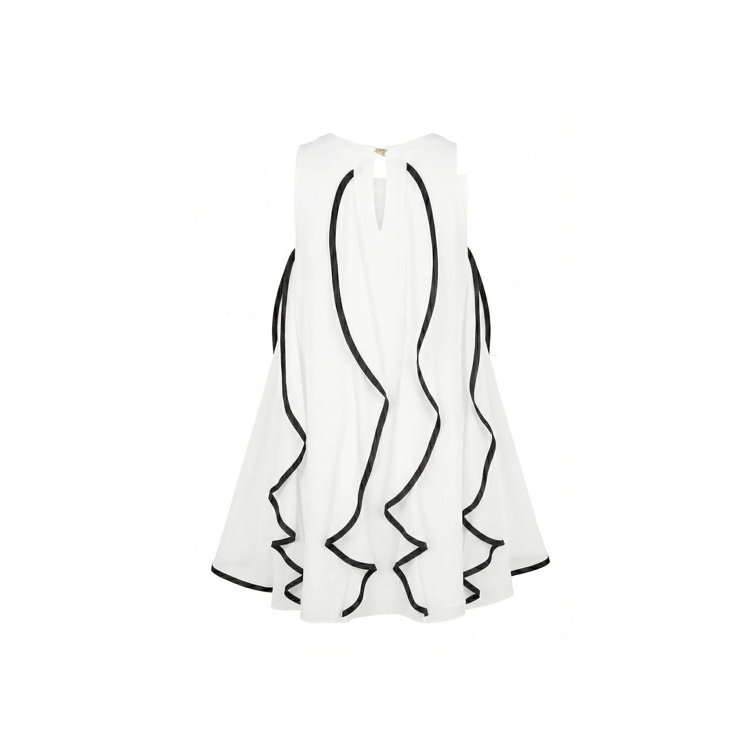 Patrizia Pepe abito bambina in georgette con rouches bianco latte