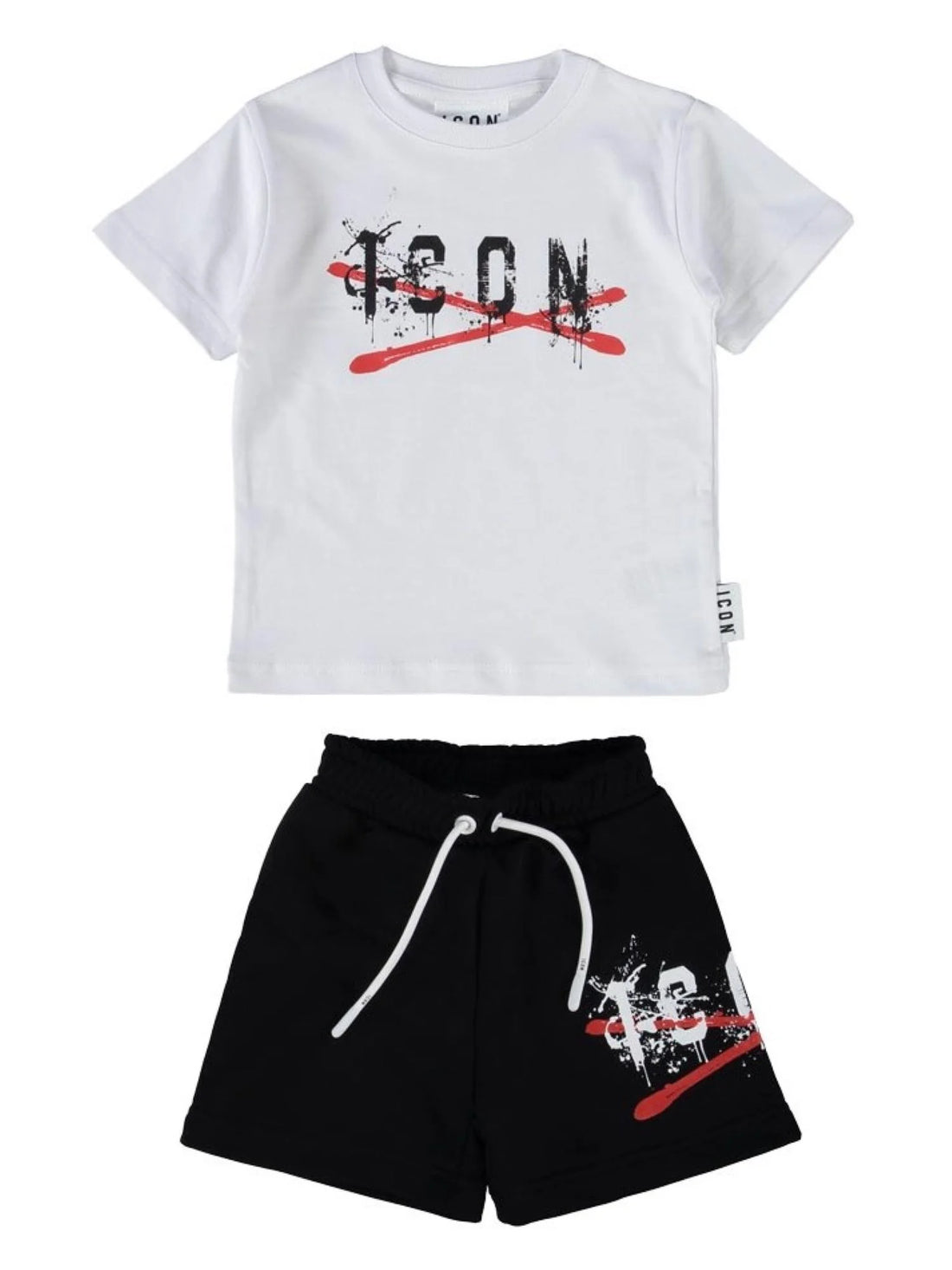 Icon completo bambino T-shirt e shorts bianco nero