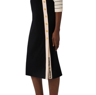 Elisabetta Franchi gonna midi in maglia con banda nero