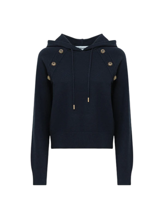 Blugirl maglia stile felpa con cappuccio blu RF5256MA41R 93812 BLUGIRL 