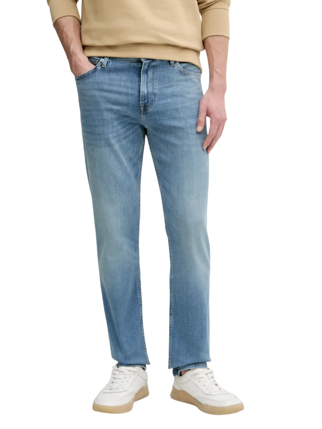 Tommy Hilfiger jeans gamba dritta Denton lavaggio blu