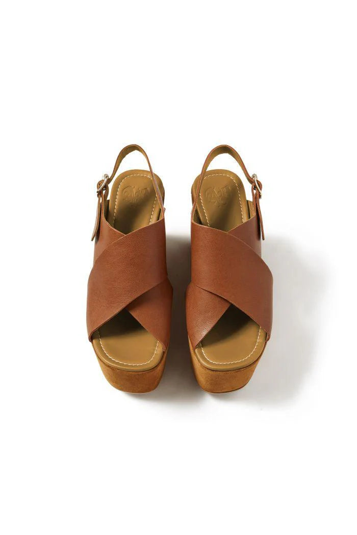 Aniye By sandali Lula platform in pelle e suede cuoio