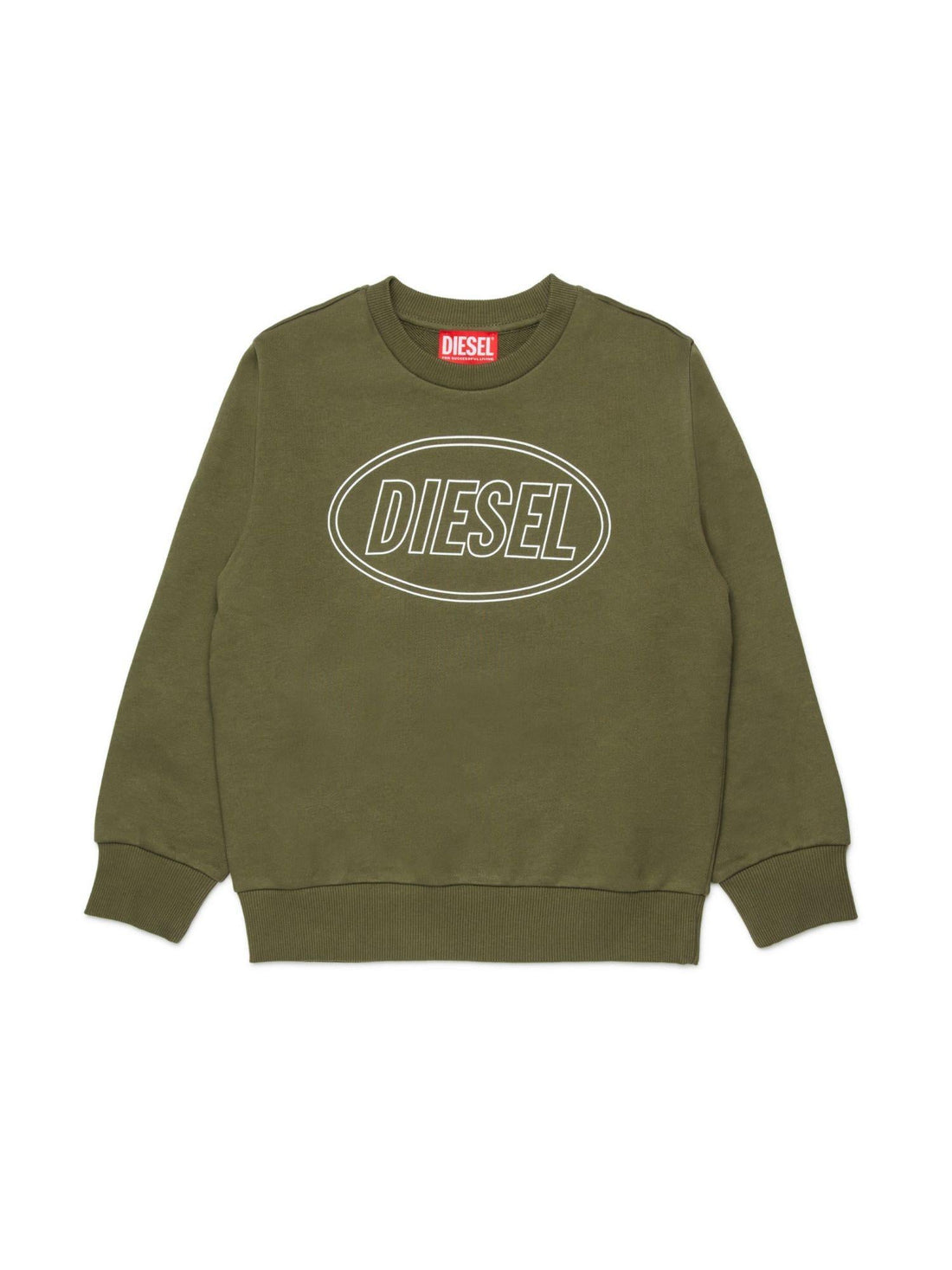 Diesel felpa bambino stampa logo verde militare