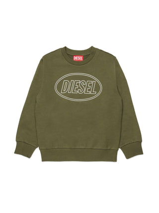 Diesel felpa bambino stampa logo verde militare