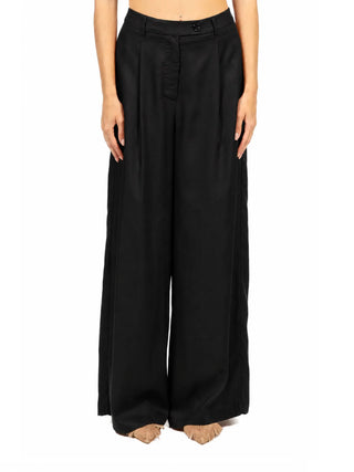 Vicolo pantaloni gamba larga con pinces nero TAB1631 NERO VICOLO 