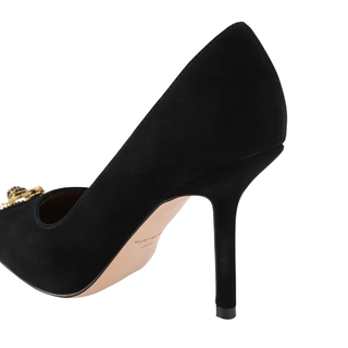 Kurt Geiger decollete in suede con punta gioiello nero 4987305209 BLACK-COMB KURT GEIGER 