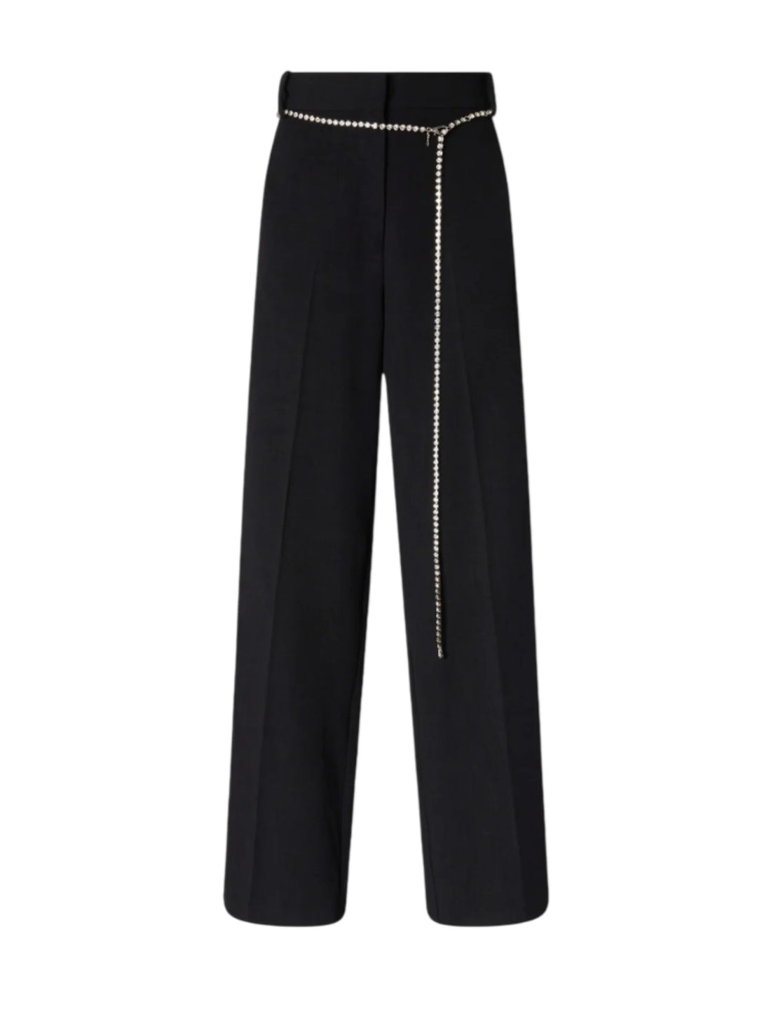 Pinko pantaloni palazzo Cedro con cintina gioiello nero