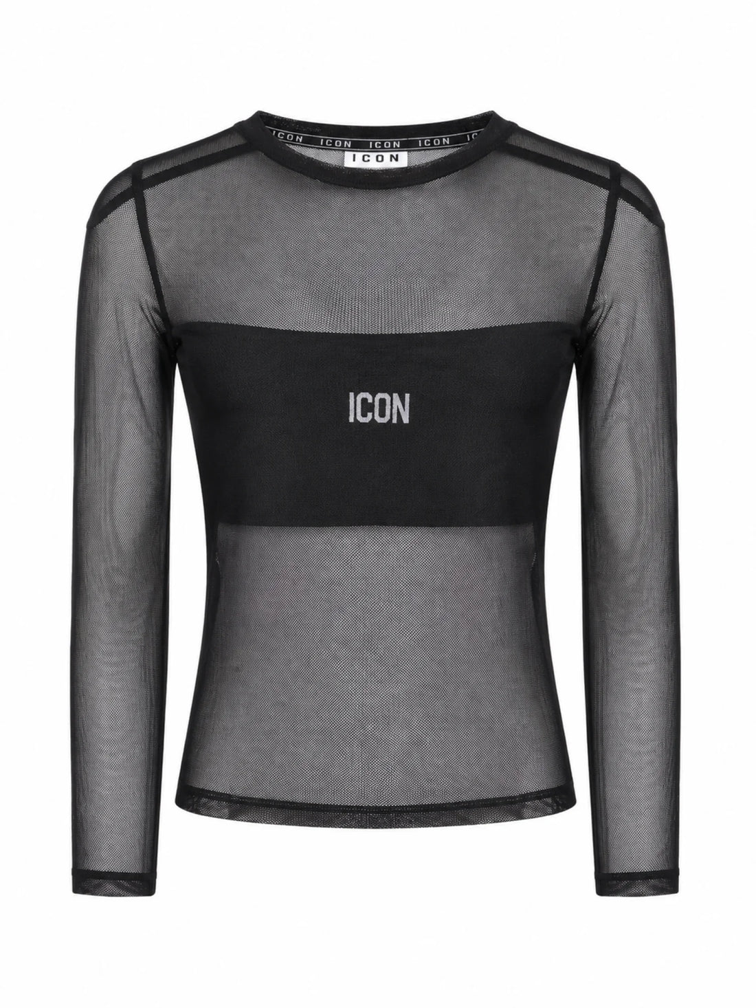 Icon T-shirt manica lunga bambina in tulle nero