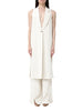 Simona Corsellini gilet lungo donna con bottone gioiello panna